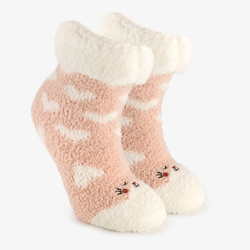 1 paar kinder huissokken kattenkopjes met antislip