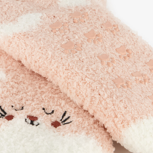 1 paar kinder huissokken kattenkopjes met antislip