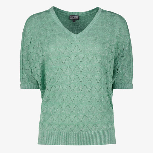Dames top met zigzagpatroon groen