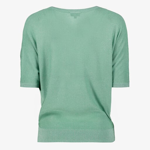 Dames top met zigzagpatroon groen