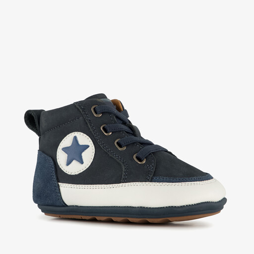 Leren babyschoenen donkerblauw