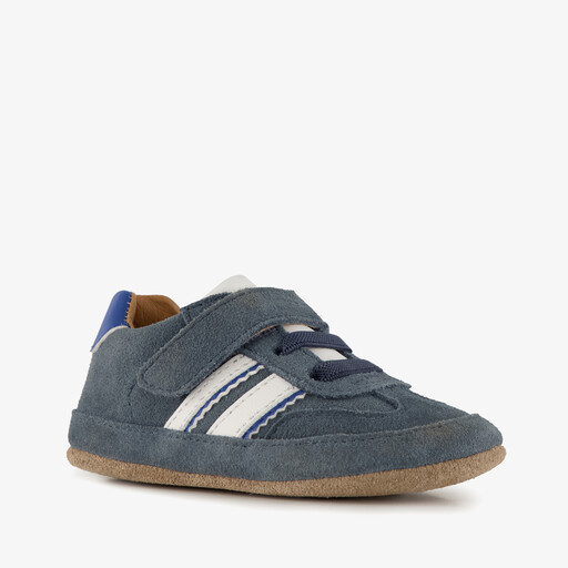 Suede babyschoenen blauw