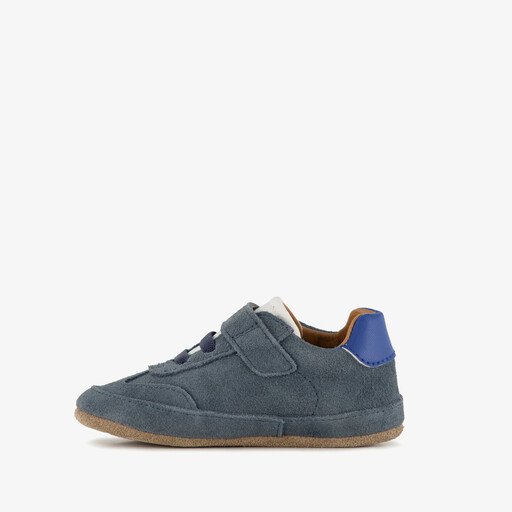 Suede babyschoenen blauw