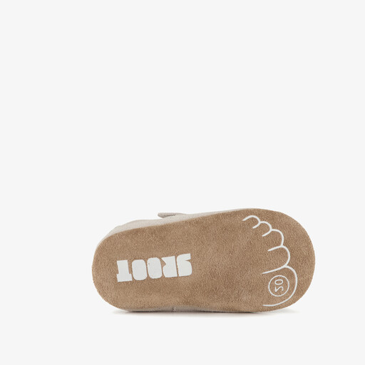Suede babyschoenen beige groen