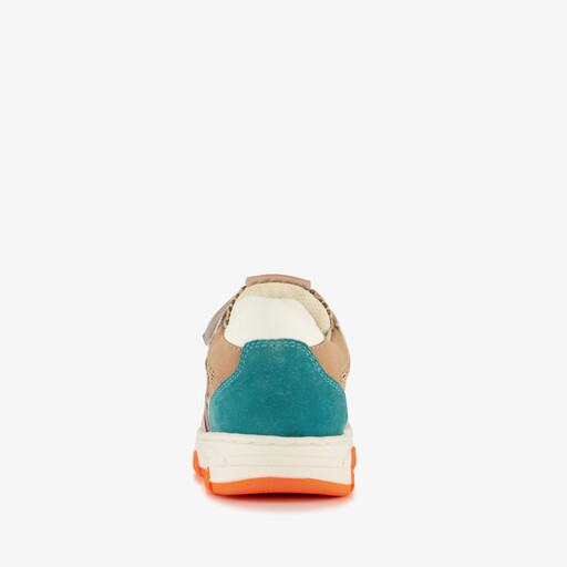 Leren jongens sneakers oranje blauw