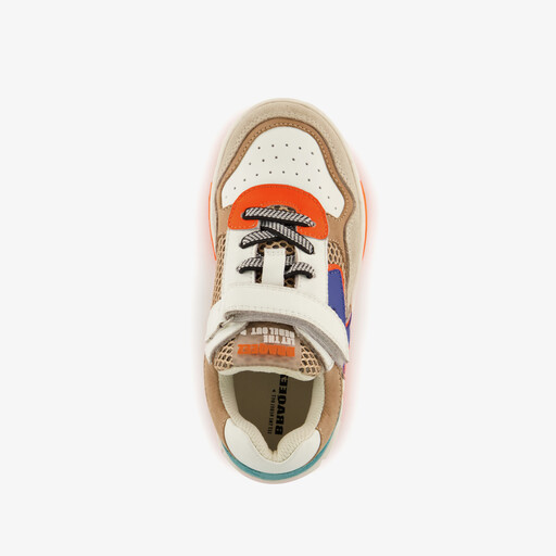 Leren jongens sneakers oranje blauw