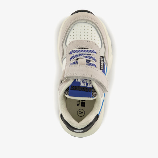 Leren jongens sneakers grijs blauw