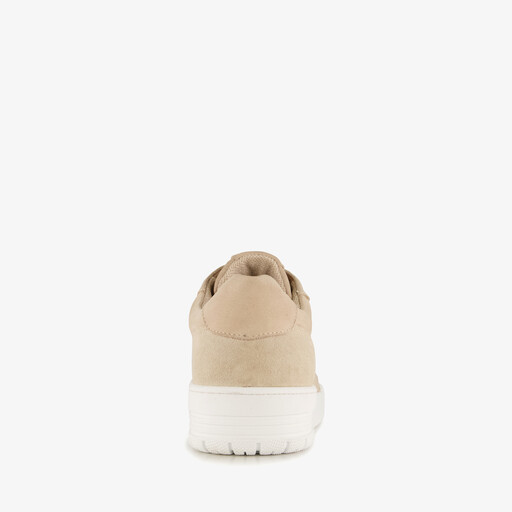 Leren heren sneakers beige wit