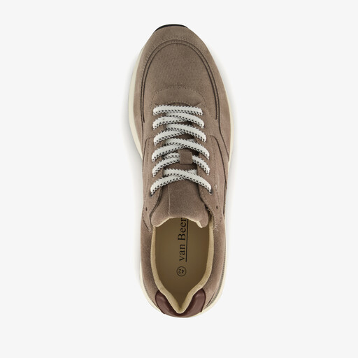 Suède heren sneakers taupe