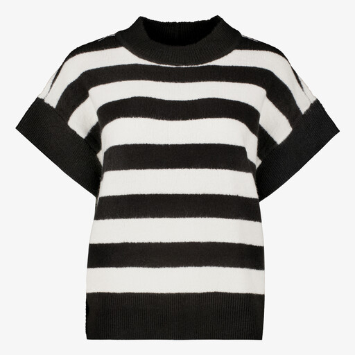 Dames spencer met strepen zwart wit