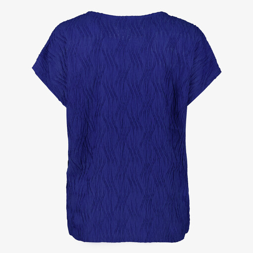 Dames T-shirt met structuur blauw