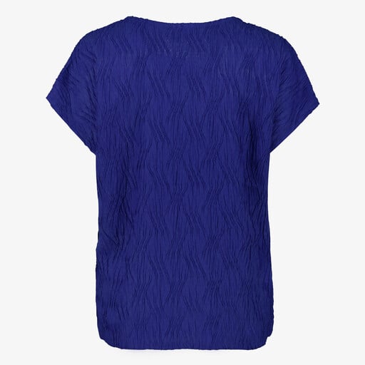 Dames T-shirt met structuur blauw