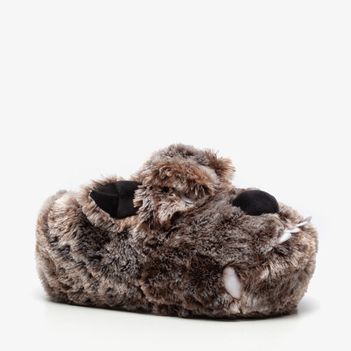 Heren pantoffels hond bruin