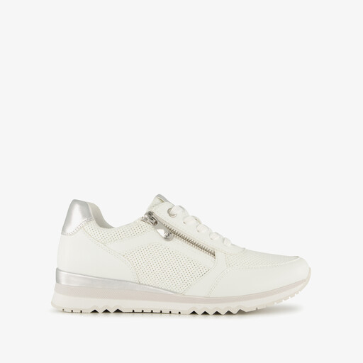Dames sneakers met rits en veter wit