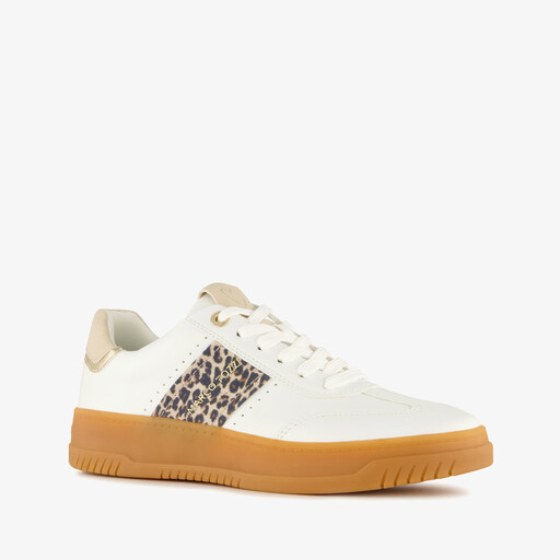 Dames sneakers met luipaardprint wit
