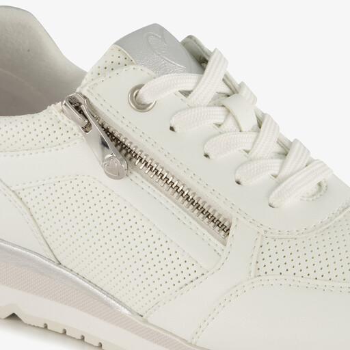 Dames sneakers met rits en veter wit