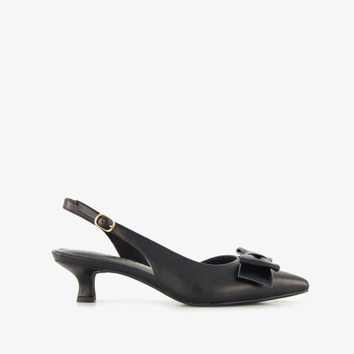 Dames slingback pumps met strik zwart