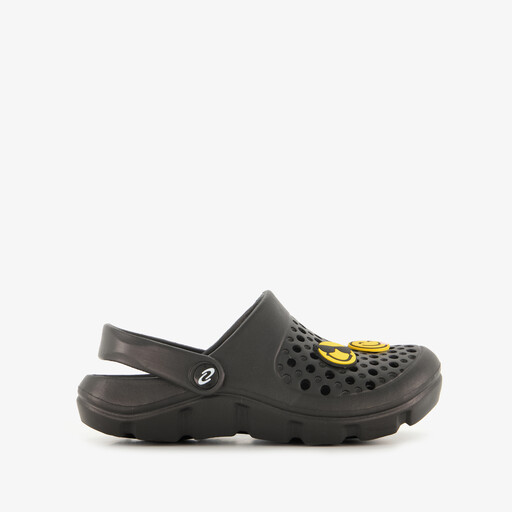 Jongens klompen met smileys zwart