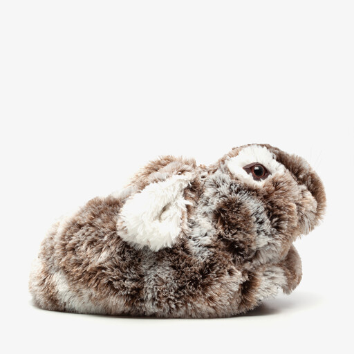 Dames konijnen pantoffel bruin