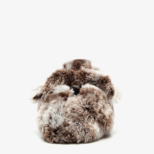 Dames konijnen pantoffel bruin