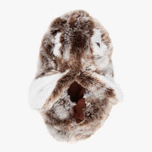 Dames konijnen pantoffel bruin