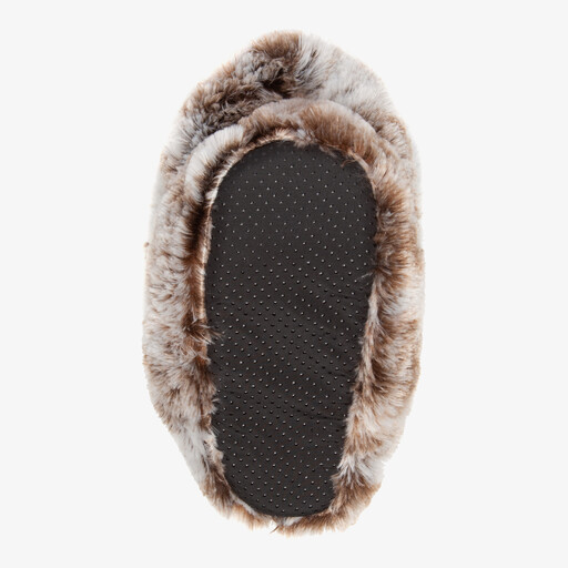 Dames konijnen pantoffel bruin