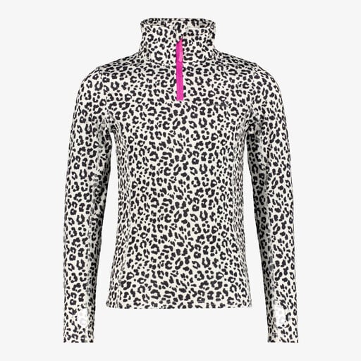 Kinder skipully met rits luipaardprint