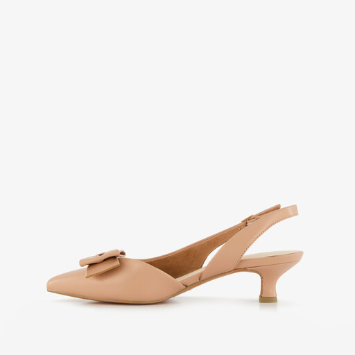 Dames slingback pumps met strik beige