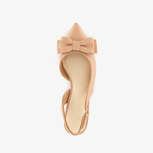Dames slingback pumps met strik beige