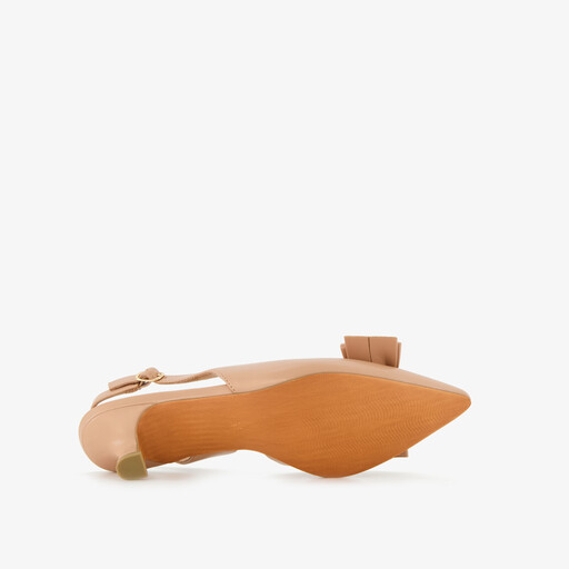 Dames slingback pumps met strik beige