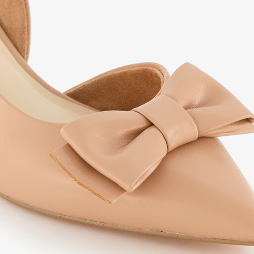 Dames slingback pumps met strik beige
