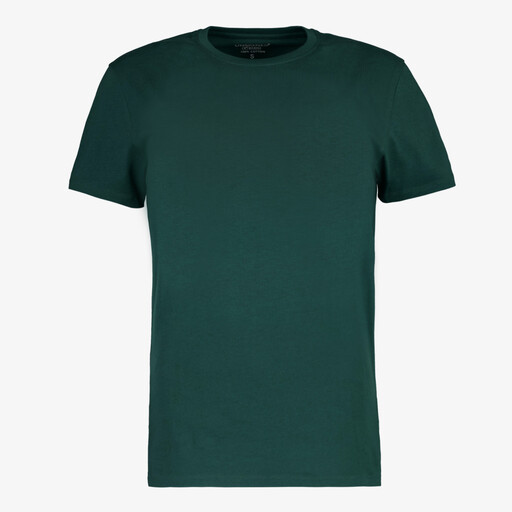 Heren T-shirt katoen ronde hals smaragdgroen