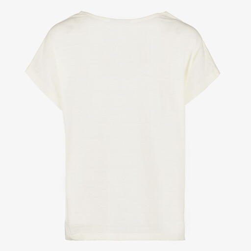 Twoday dames t-shirt wit met borduursels