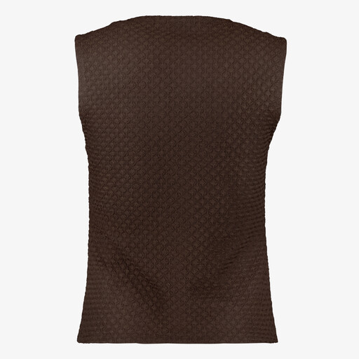 Dames gilet bruin met hartjes knopen