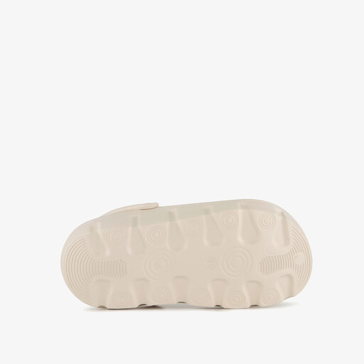 Kinder klompen beige met zonnebloem