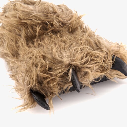 Heren pantoffels dierenpoot bruin