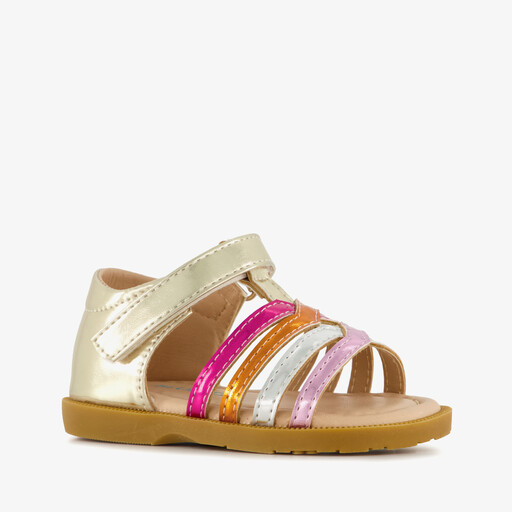 Meisjes sandalen metallic goud roze