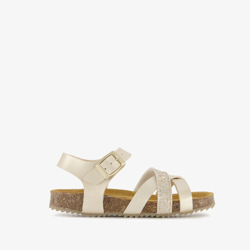 Meisjes bio sandalen goud glitter