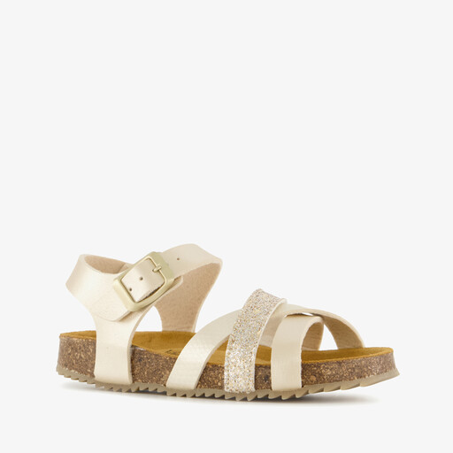 Meisjes bio sandalen goud glitter