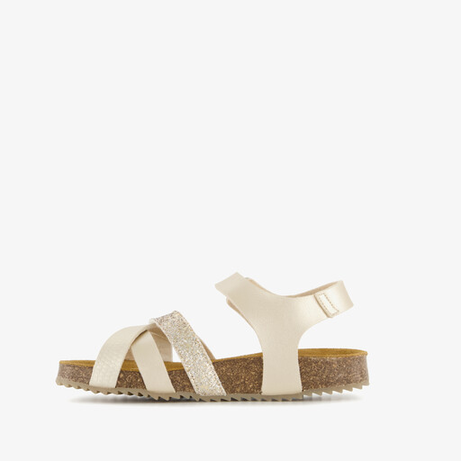 Meisjes bio sandalen goud glitter