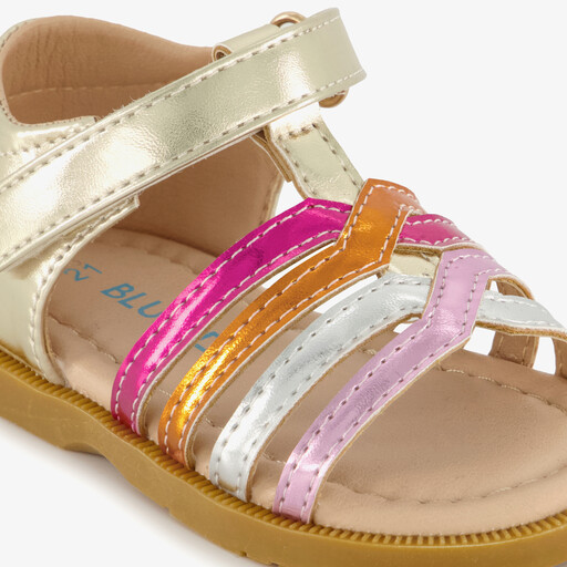 Meisjes sandalen metallic goud roze