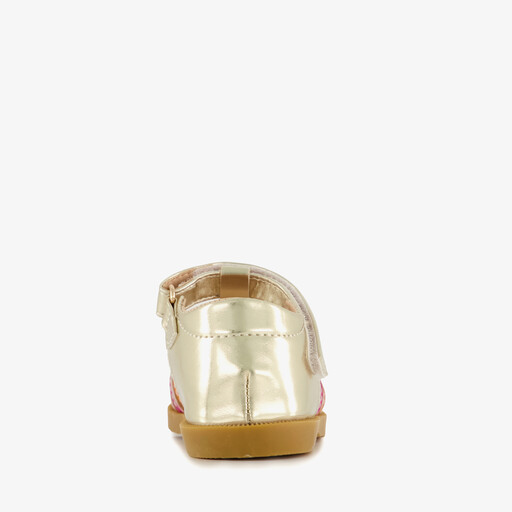 Meisjes sandalen metallic goud roze