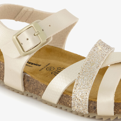 Meisjes bio sandalen goud glitter