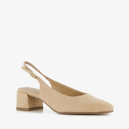 Dames slingback pumps beige