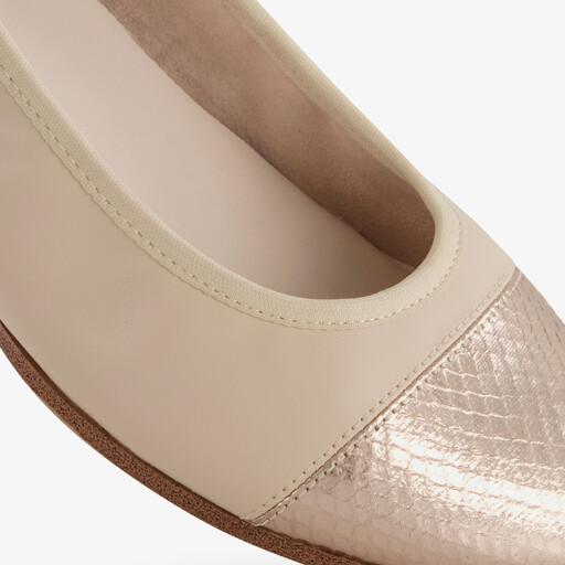 Dames ballerina's beige goud