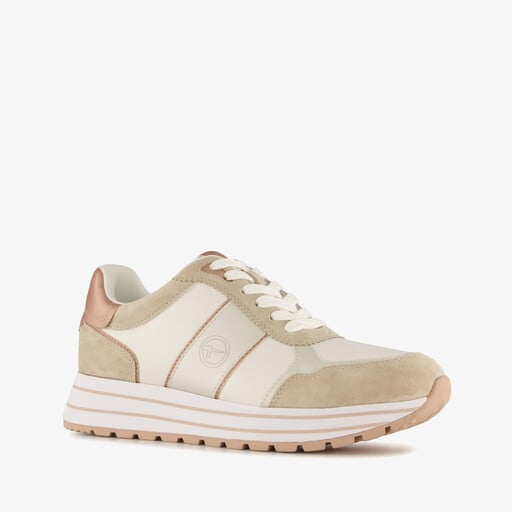 Dames sneakers beige rosé