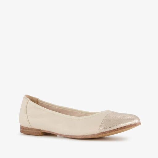 Dames ballerina's beige goud