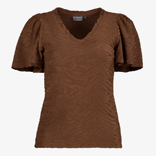 Dames top bruin
