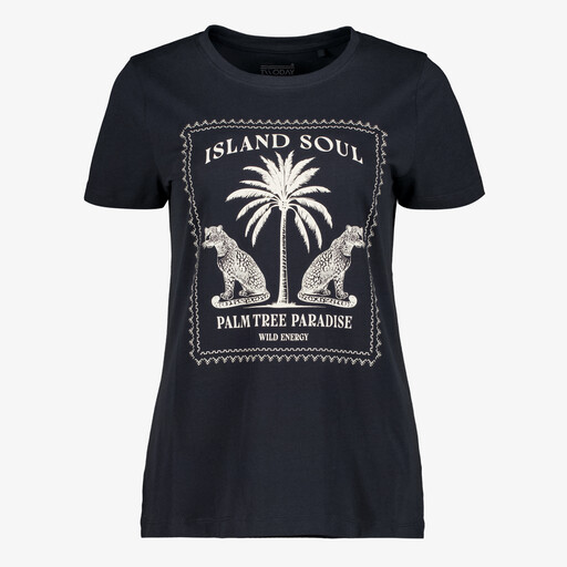 Dames T-shirt met opdruk zwart