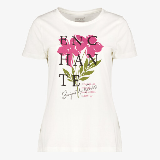 Dames T-shirt met opdruk wit